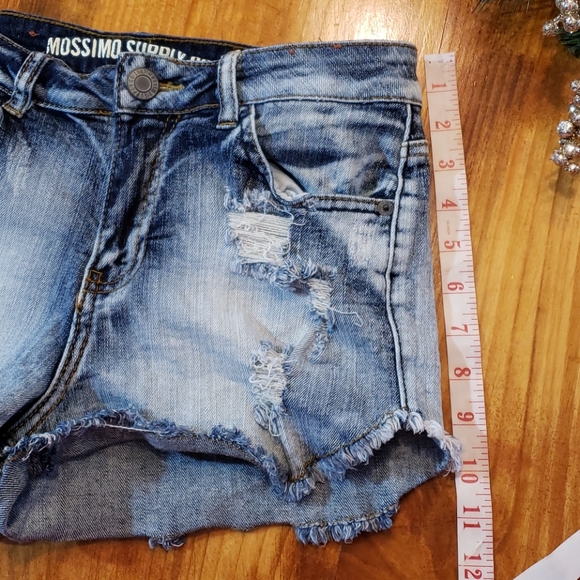 Mossimo Distressed Raw Edge Denim Shorts Jean 9 - Picture 6 of 6